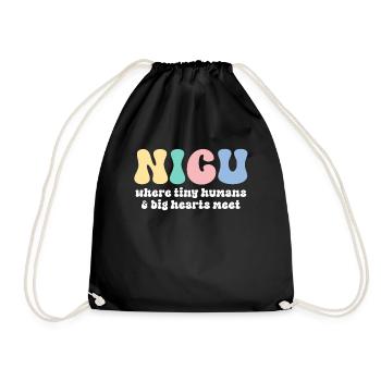 NICU Krankenschwester Retro Neugeborenen-Intensivstation Winzig - Turnbeutel - Schwarz - Vorne