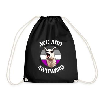 Ass und unbeholfen lustig asexuell Pride Month Niedlich - Turnbeutel - Schwarz - Vorne