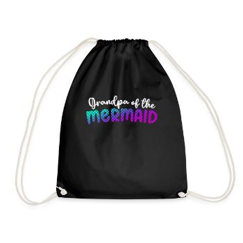 Grandpa Of The Mermaid Girl Family Matching - Drawstring Bag - black - Front