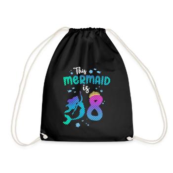 Cette sirène est 8 ans Sirène 8ème fille - Sac de sport léger - noir - Devant