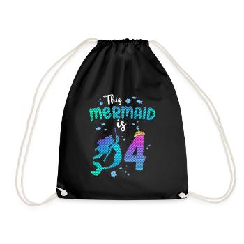 Cette sirène est 4 ans Sirène Fille 4ème - Sac de sport léger - noir - Devant
