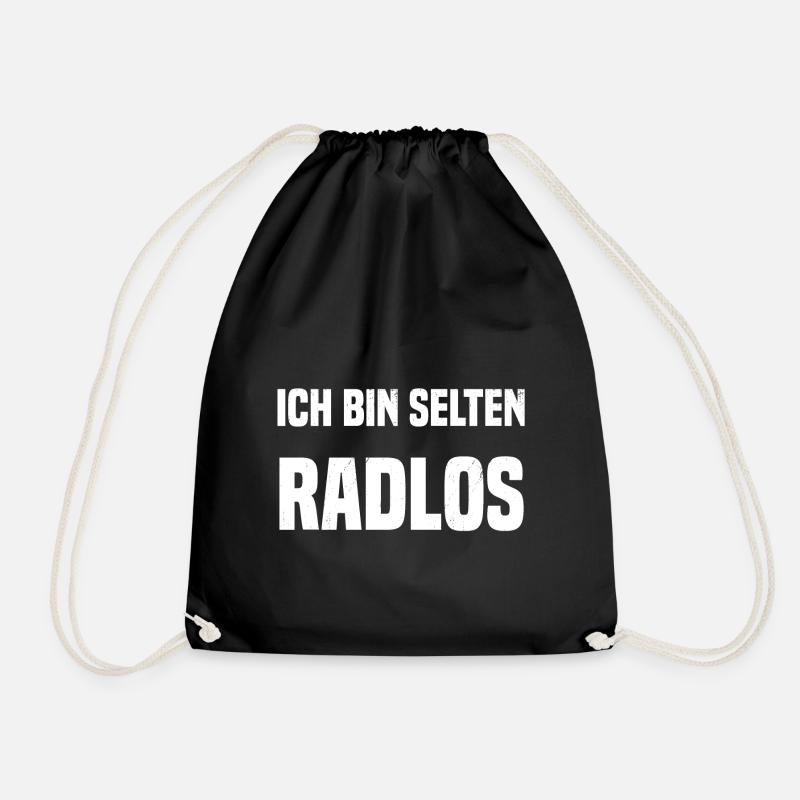 Ich bin selten Radlos - Turnbeutel - Schwarz
