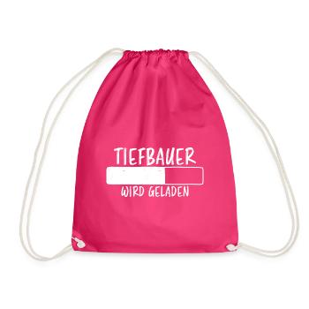 Tiefbauer Spruch Beruf Lustiges Tiefbauer Geschenk - Turnbeutel - Fuchsia - Vorne