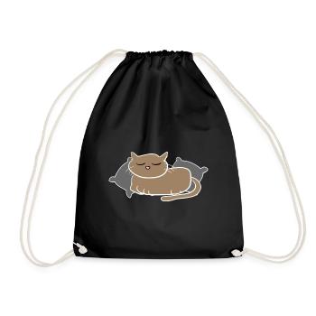 chat sommeil animal de compagnie fatigué animal de compagnie - Sac de sport léger - noir - Devant