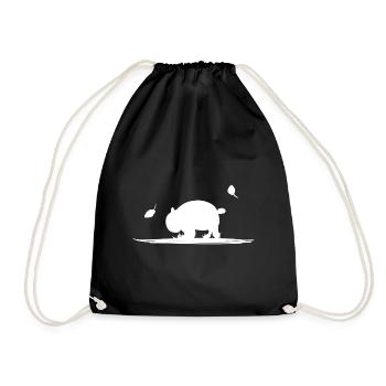 Animal Love Cartoon Panda Écosystème Nature Herbe - Sac de sport léger - noir - Devant