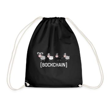 Bockchain - Blockchain Lustige Schafe Informatiker - Turnbeutel - Schwarz - Vorne