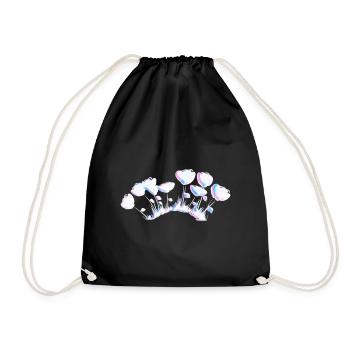 blumen rosa grass symbol pflanze glitzer - Turnbeutel - Schwarz - Vorne
