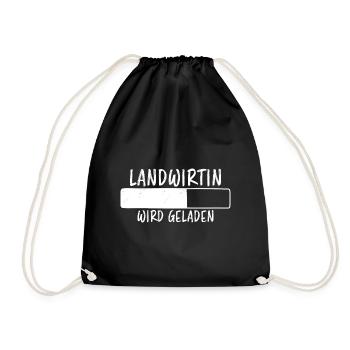 Landwirtin Spruch Fun Lustiges Landwirtin Geschenk - Turnbeutel - Schwarz - Vorne