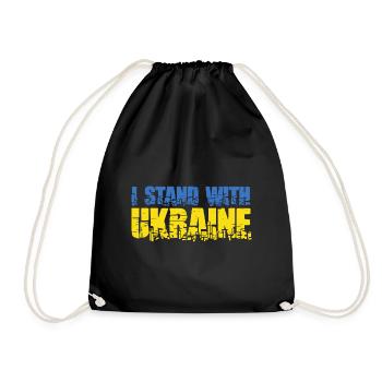 Support Ukraine with I stand with Ukraine - Drawstring Bag - black - Front
