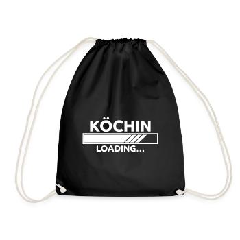 Köchin Spruch Kochen Job Lustiges Köchin Geschenk - Turnbeutel - Schwarz - Vorne