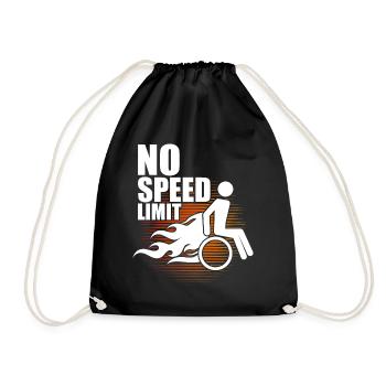 Wheelchair No speed limit - Drawstring Bag - black - Front