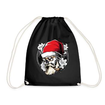 Noël père Noël totenkopf cadeau - Sac de sport léger - noir - Devant