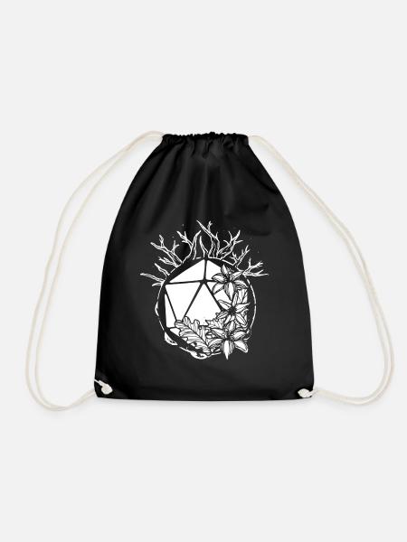 Pen and Paper Natural Cube - Drawstring Bag - black
