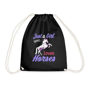 Juste une fille qui aime les chevaux - Sac de sport léger - noir - Devant