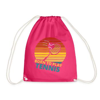 tennis / Tennis / Tennis spieler / Tennis Spielen - Turnbeutel - Fuchsia - Vorne