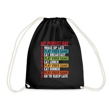 Ma journée parfaite joueur de jeux vidéo - Sac de sport léger - noir - Devant