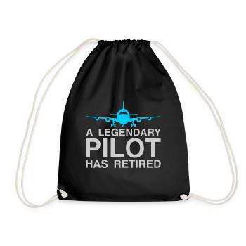 EIN LEGENDÄRER PILOT HAT FUNNY RETIREMENT IN DEN RUHESTAND GESCHICKT - Turnbeutel - Schwarz - Vorne