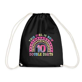 10ème anniversaire Fille Cadeau 10ème anniversaire pour les filles - Sac de sport léger - noir - Devant