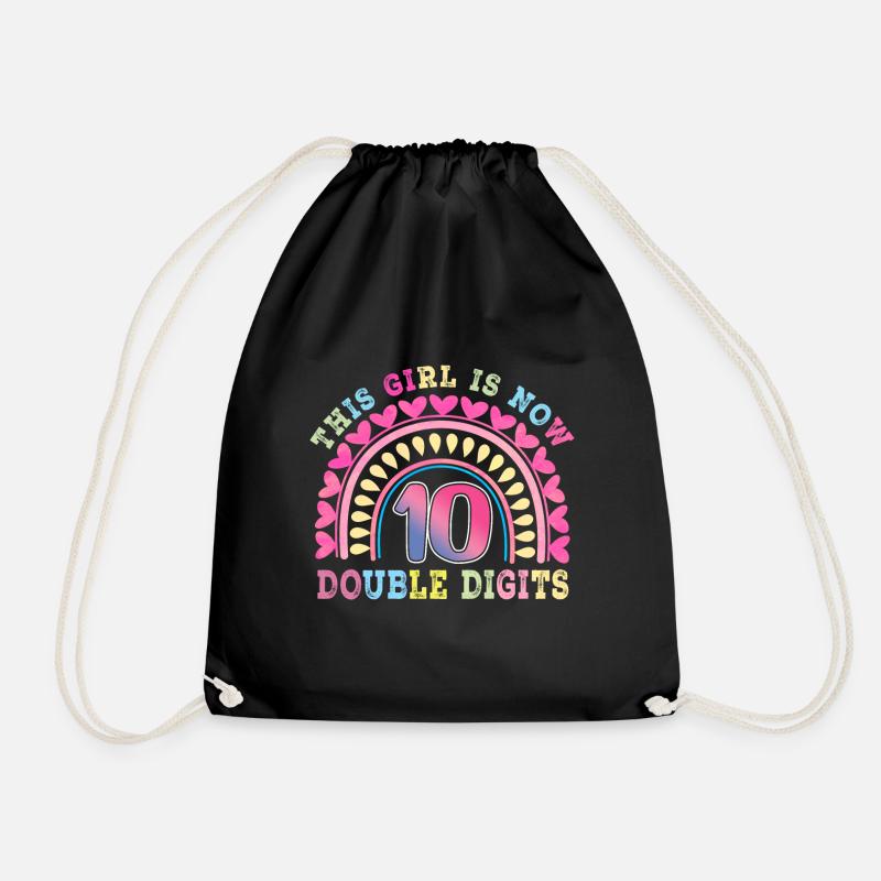 10. Geburtstag Mädchen Geschenk 10. Geburtstag für Mädchen - Turnbeutel - Schwarz