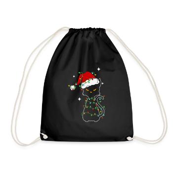Noël Chat noir de Noël - Sac de sport léger - noir - Devant