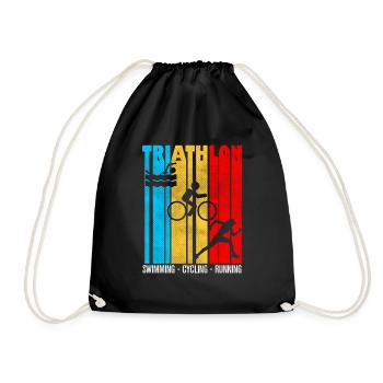 triathlon, triathlon, triathlon humor - Drawstring Bag - black - Front
