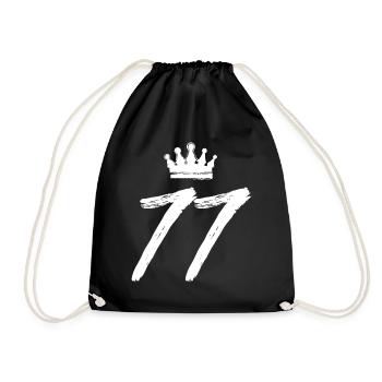 77 Zahl Krone - Turnbeutel - Schwarz - Vorne