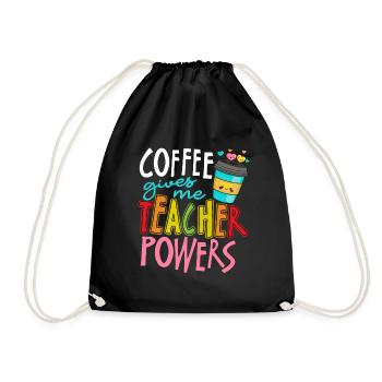 Teacher Teacher Coffee - Drawstring Bag - black - Front