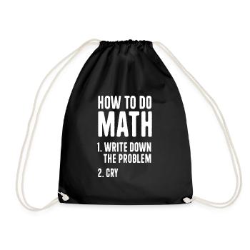 Comment faire des mathématiques Écrivez le problème Citations amusantes - Sac de sport léger - noir - Devant