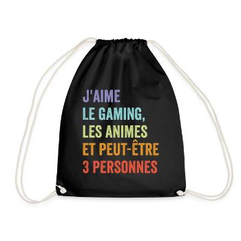 Humour jeux video Gamer Geek Anime Japonais Manga - Sac de sport léger - noir - Devant
