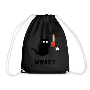 Katzen- und Kettensägenhumor Schwarze Katze - Turnbeutel - Schwarz - Vorne