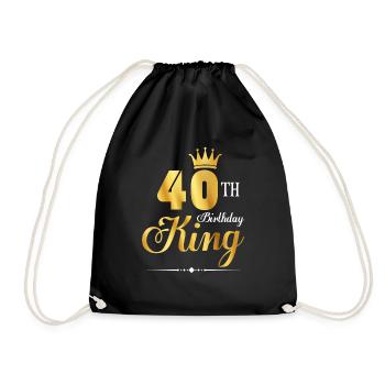 40. Geburtstag König 40 Jahre Geburtstag Ehemann - Turnbeutel - Schwarz - Vorne