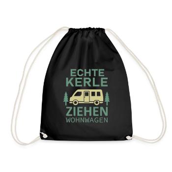 Echte Kerle Ziehen Wohnwagen - Turnbeutel - Schwarz - Vorne