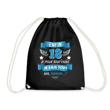 18 Ans Anniversaire cadeau citation - Sac de sport léger - noir - Devant
