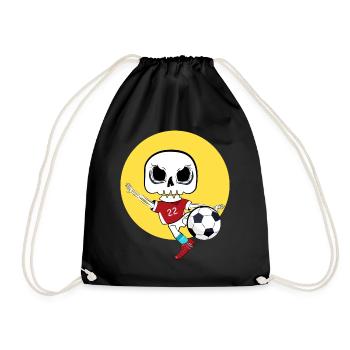 Skeleton Playing Soccer - Drawstring Bag - black - Front