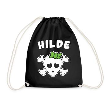 Piratin Alice Design für Mädchen und Frauen - Turnbeutel - Schwarz - Vorne