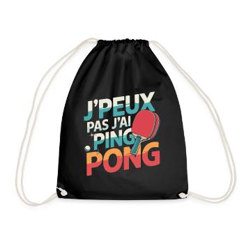 J'peux pas j'ai ping pong - Sac de sport léger - noir - Devant