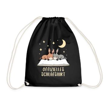 Offizielles Schlafshirt Esel - Turnbeutel - Schwarz - Vorne