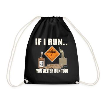 Pyro Rennt - Turnbeutel - Schwarz - Vorne