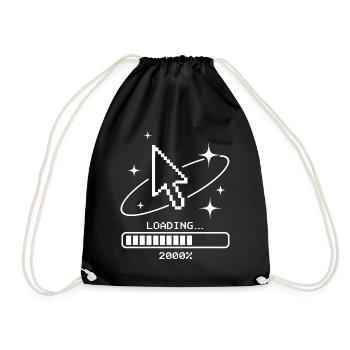 Y2K Retro Mauszeiger Loading 2000er Tech T-Shirt - Turnbeutel - Schwarz - Vorne
