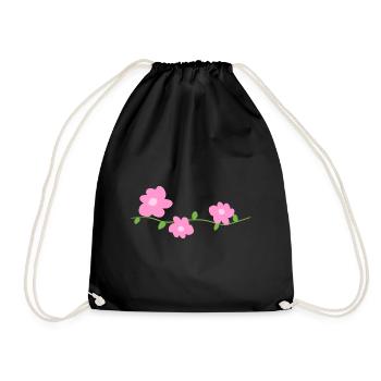 pinke blumen pflanzen symbol natur - Turnbeutel - Schwarz - Vorne