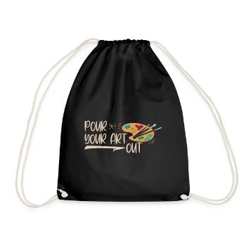 Art Teacher Funny Saying Art Course Art Class - Drawstring Bag - black - Front
