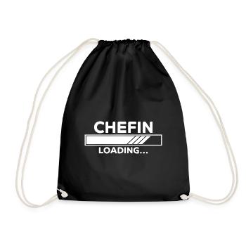 Chefin Spruch Familie Beruf Lustig Chefin Geschenk - Turnbeutel - Schwarz - Vorne