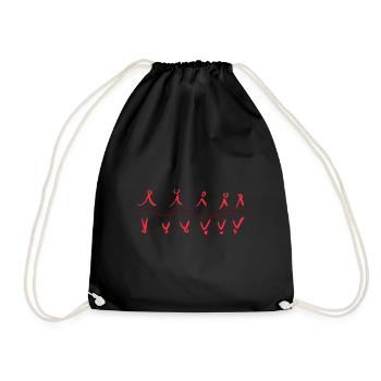 symboles d’ondes de contour de ligne rouge - Sac de sport léger - noir - Devant
