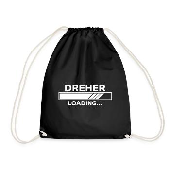 Dreher Spruch Drehmaschinen Lustig Dreher Geschenk - Turnbeutel - Schwarz - Vorne