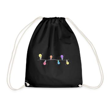 light chain lamps lamp symbol line light leuch - Drawstring Bag - black - Front