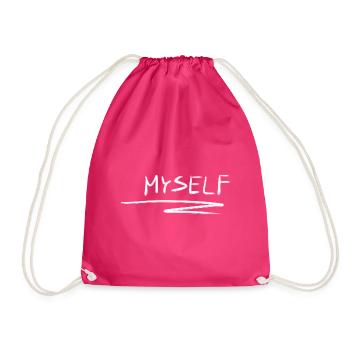 I love myself line - Drawstring Bag - fuchsia - Front