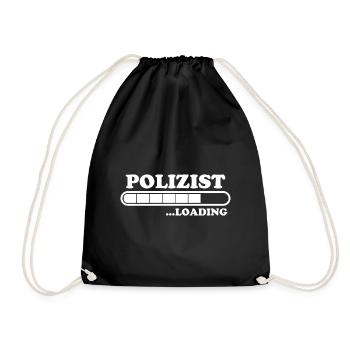 Polizist Spruch Polizei Lustiges Polizist Geschenk - Turnbeutel - Schwarz - Vorne