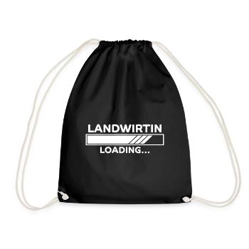 Landwirtin Spruch Fun Lustiges Landwirtin Geschenk - Turnbeutel - Schwarz - Vorne