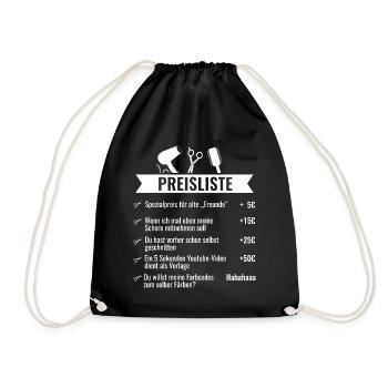 Preisliste für Friseure - Turnbeutel - Schwarz - Vorne