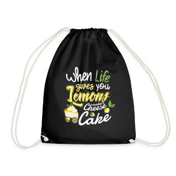 Cheesecake - funny saying for cooking and baking - Drawstring Bag - black - Front